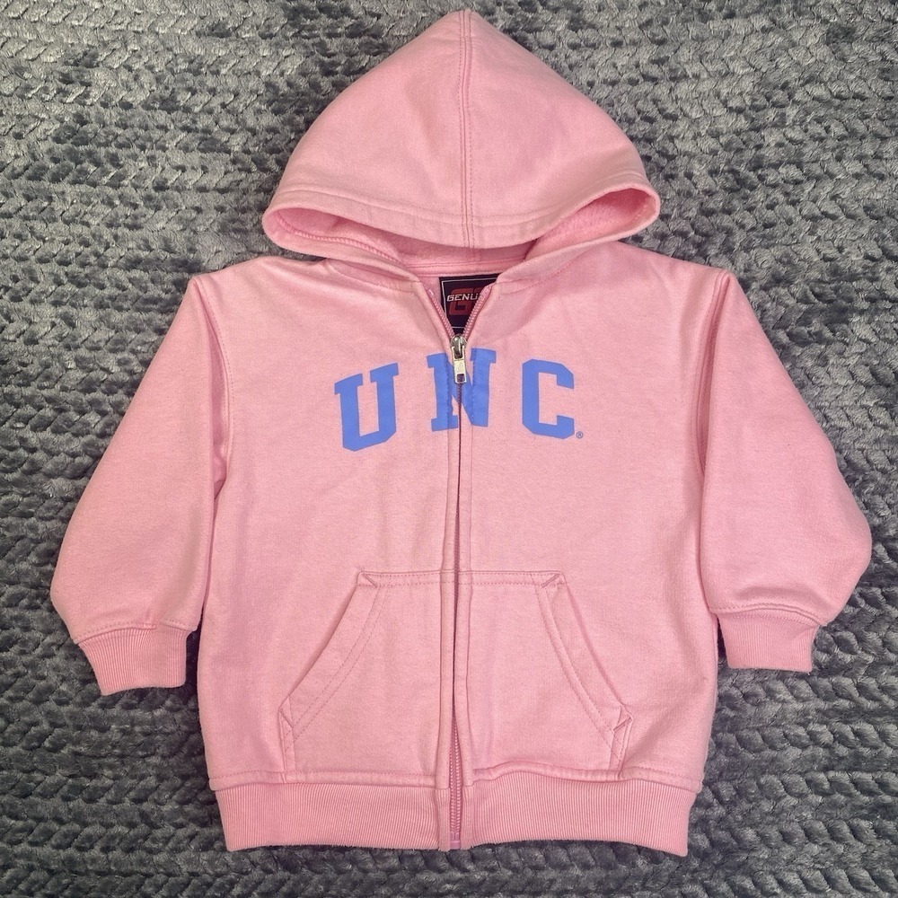 Tar Heels University Of North Carolina Pink Toddler Zip Up Embroidered 24M